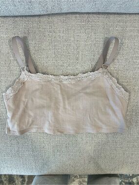 aerie Lace-Trim Ribbed Bralette